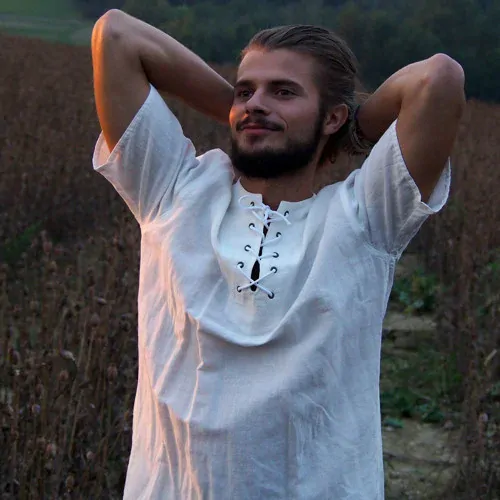 Lněná košile krátký rukáv bílá